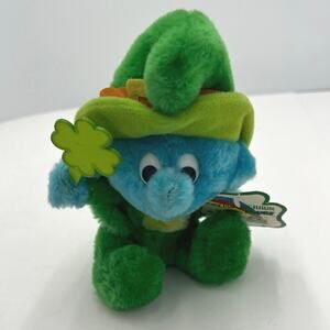 Vintage Lucky Leprechaun Smurf Plush 6.5” 1984 Wallace Berrie & Co St. Patrick